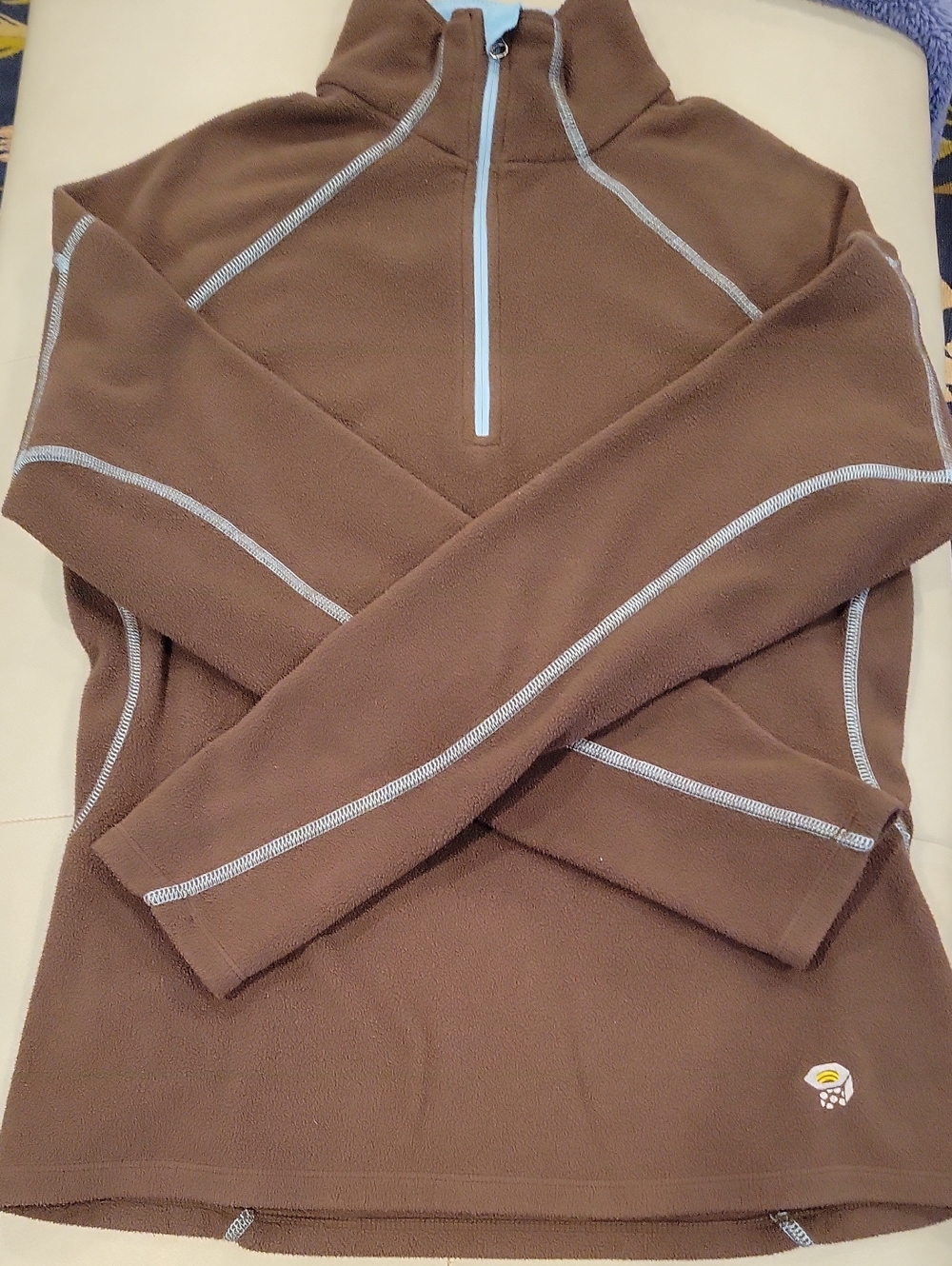 Mountain Hardwear Women's Brown Half-Zip Fleece with Contrast Stitch